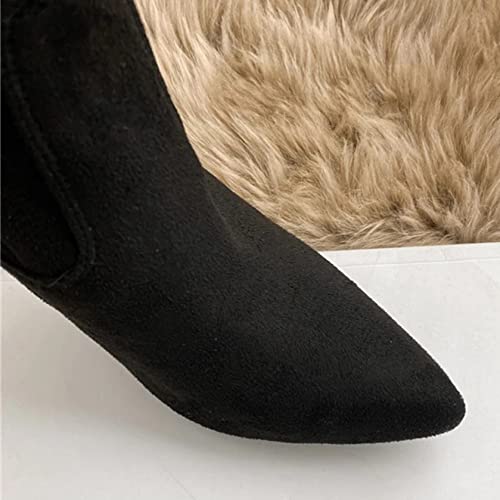 Botas largas de mujer de cuero Pu con cremallera lateral hasta el muslo botas altas por encima de la rodilla botas altas de moda con punta de aguja y entrepierna alta