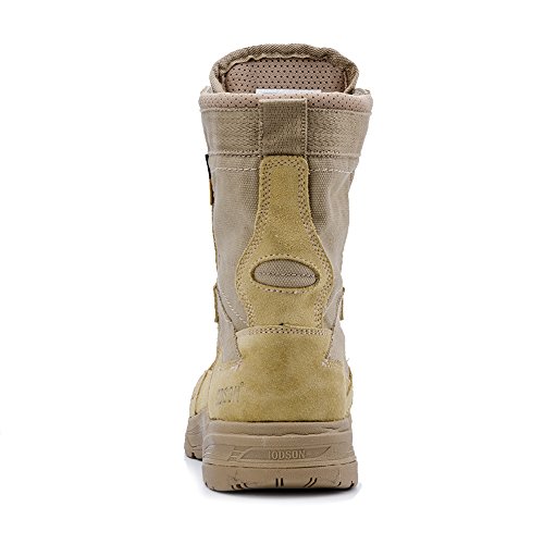 Botas tácticas Militares de Hombre Ultraligero, Tan Botas Jungle Combat, Zapatos de Trabajo y Seguridad (41 EU, Beige)