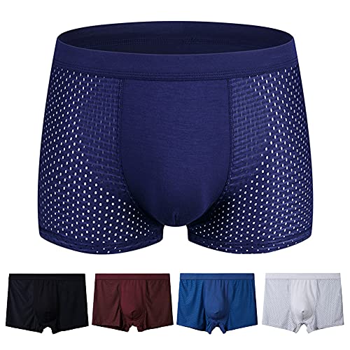 Boxers para Hombre, Paquete De 5, Ropa Interior Ajustada De Algodón, Calzoncillos Ultra Suaves Y Cómodos (6XL 175-200 kg)