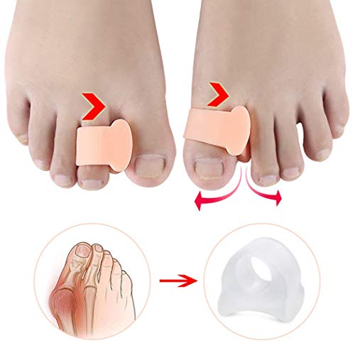 boxoon Plancha De Dedo Del Pie 6pcs Para Superposición Dedo Del Pie Muleta De Dedo En Martillo Universal Hallux Valgus Ortesis Espaciador De Dedo De Un Solo Orificio Corrector