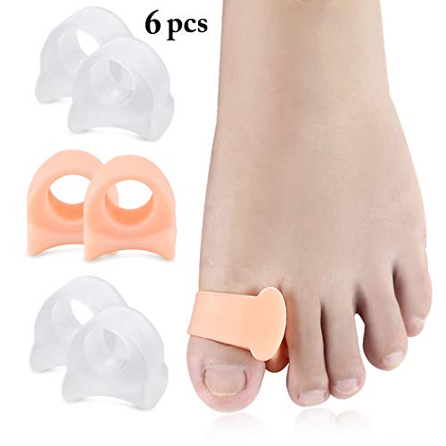 boxoon Plancha De Dedo Del Pie 6pcs Para Superposición Dedo Del Pie Muleta De Dedo En Martillo Universal Hallux Valgus Ortesis Espaciador De Dedo De Un Solo Orificio Corrector