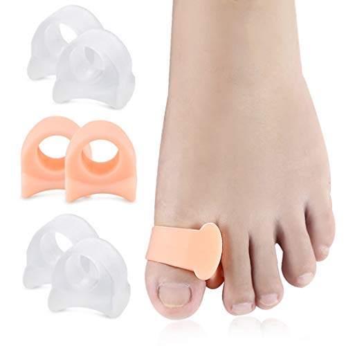 boxoon Plancha De Dedo Del Pie 6pcs Para Superposición Dedo Del Pie Muleta De Dedo En Martillo Universal Hallux Valgus Ortesis Espaciador De Dedo De Un Solo Orificio Corrector