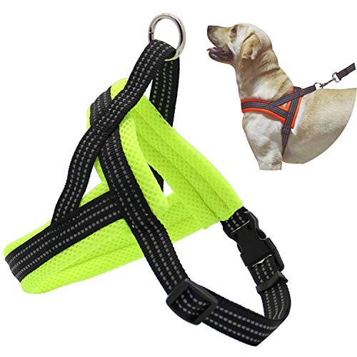 BPS® Arnés Correa para Perros Mascotas Collar Ajustable 4 Tamaños Colores para Elegir para Perro Pequeño Mediano y Grande (M, Verde) BPS-3882V