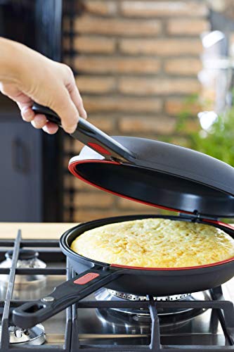 Bra Dupla Première Sartén Doble para tortilla apta para todo tipo de cocinas incluida inducción, con diámetro 24 cm, incluye recetario de regalo, Aluminio Fundido con Antiadherente [Amazon Exclusive]