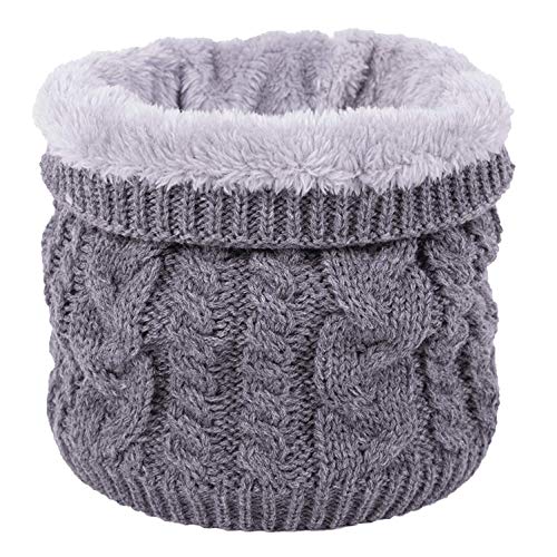 Braga Para El Cuello Térmica Unisex Color Liso De Lana De Ganchillo Bufanda Hombre Invierno Snood Infinity Neck Warmer Tubular Loop Bufanda Calentador Caliente de Punto (Gris oscuro)