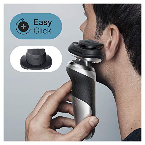 Braun Series 7 Afeitadora Eléctrica Hombre, Máquina de Afeitar Barba de Láminas con Recortadora de Precisión y Tecnología AutoSense, Base de Carga, Recargable, Inalámbrica, 70-S4200 CS, Plata