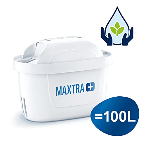 BRITA Marella blanca Pack Ahorro – Jarra de Agua Filtrada con 6 cartuchos MAXTRA+, Filtro de agua BRITA que reduce la cal y el cloro, Agua filtrada para un sabor óptimo, 2.4L