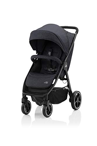 BRITAX RÖMER Carrito Bebe B-AGILE M Compacto y Plegable con una Mano Niños de 0 a 22 kg desde el Nacimiento hasta los 4 Años, Black Shadow