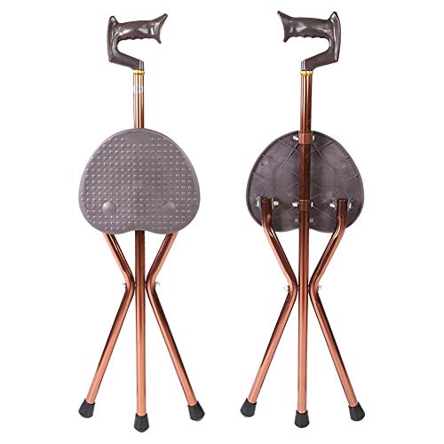 Broco Baston Silla, Caminar de Metal Plegable Portable de la Silla del Asiento palillo de heces Silla de bastón de Viaje