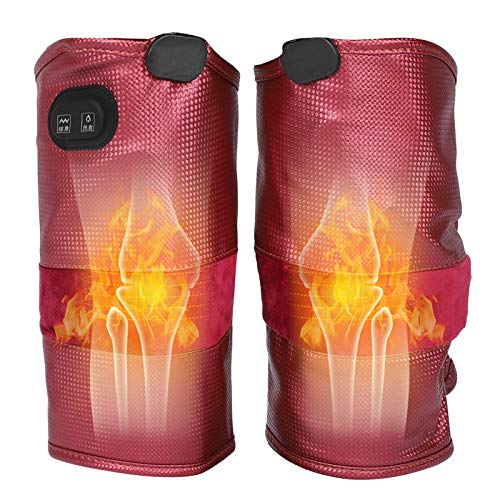 Brrnoo Masajeador de Rodilla con calefacción eléctrica, Rodillera con Calor Masaje vibratorio con Bolsa ajenjo con Calentamiento Temperatura Constante 3 velocidades para Calentar el Hombro Codo(#1)