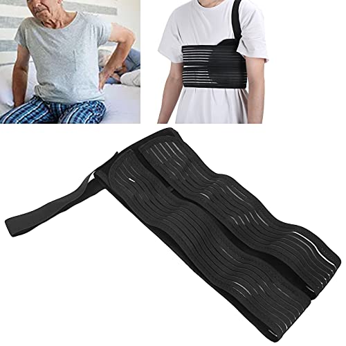 Brrnoo Soporte de Costilla Rota Ajustable, cinturón elástico para Envolver el Pecho, cinturón Protector de Pecho Transpirable Unisex para Hombres y Mujeres, compresión y Soporte para Costillas (M)