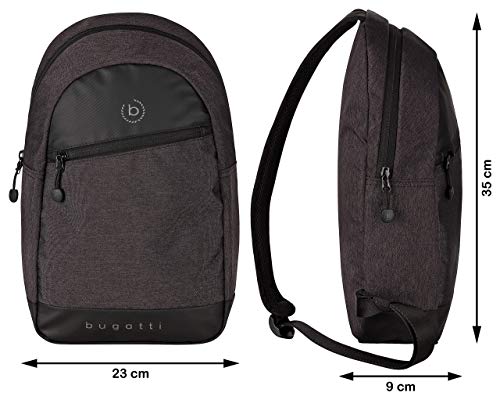 Bugatti Universum Mochila Bandolera Tablet 10 Pulgadas para Hombre y Mujer, Pequeña - Negro