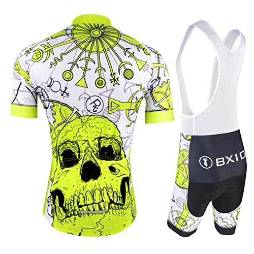 BXIO Hombres Ciclismo Jersey Pro Team Desgaste de la Bici Raza de Camino Amarillo 5XL