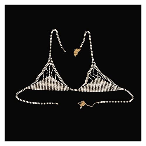 Cadenas corporales para mujeres Cadena de sujetador de cuerpo de diamantes de imitación de lujo Accesorios de traje de bikini para mujeres Sexy Crystal Ropa interior Pantías Tanga Cuerpo Joyería Acces