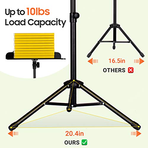 CAHAYA 2-EN-1 Atril Partituras & Atril de Escritorio para Libros Soporte para Partituras Plegable 80-145cm con Bolsa de Transporte - Nueva Versión