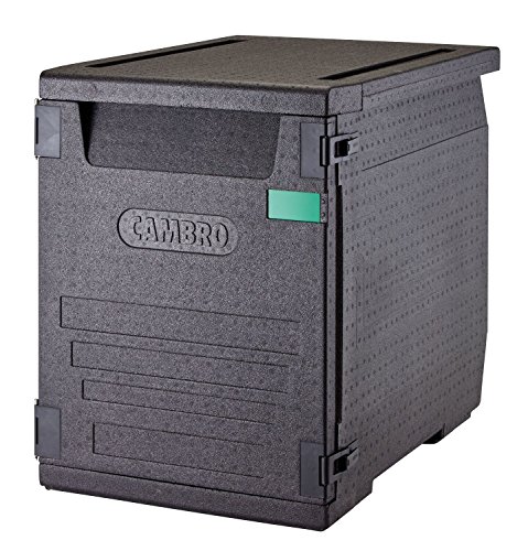 CAMBRO - Contenedor isotérmico con carga frontal Cam Gobox para bandejas de 60x40 cm con 9 guías 126 L - 77 x 54 x 68,7 cm (M.Ext) - 61,5 x 41 x 58,5 cm (M.Int) - Negro