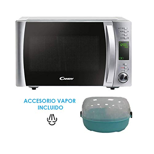 Candy X-Range CMXG22DS/ST Microondas con grill, Capacidad 22l, Accesorio para vapor, 40 programas, 5 Niveles de funcionamiento, Potencia 1250W, Inox