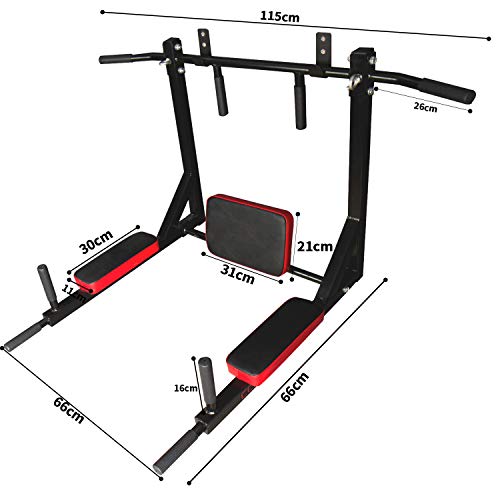 CCLIFE ZERRO Barra dominadas Pared dips Entrenamiento múltiple Máquina de dominadas Barra de dominadas Multifuncional Pull up Carga máx.: 300 kg-ZERRO