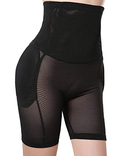 Ceestyle Junnolo Mujer Bragas Braguitas Relleno Embellecer Cadera Lencería Pantalones de Seguridad Control Panties Shapewear Enhancer Hip Booty (Negro, L)