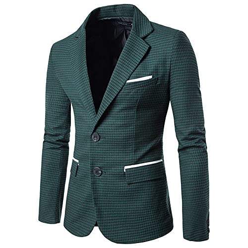 Chaqueta Hombre Slim Fit Solapa Estampado/Cuadros/Color Sólido Trajes Hombres Trabajo Negocios Banquete Anfitrión Discoteca Chaqueta Hombres Simplicidad Moda Chaqueta Hombres