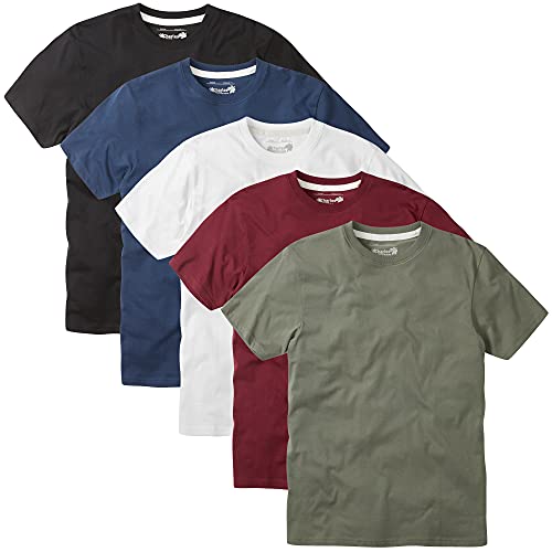 Charles Wilson Paquete 5 Camisetas Cuello Redondo Lisas (Large, Essentials)