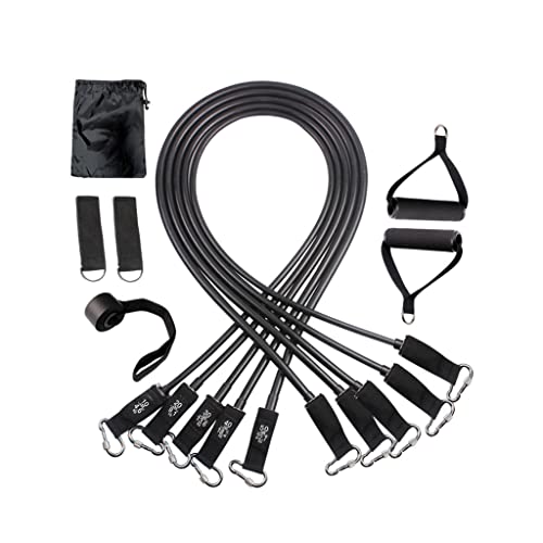 chiwanji 11Pcs Set Bandas de Resistencia Entrenamiento Ejercicio Casero Yoga Tubos de Entrenamiento Físico