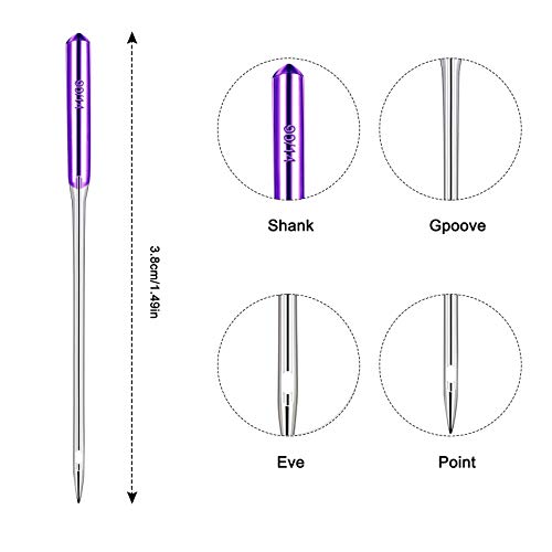 Chstarina Agujas para máquina de coser, 30 piezas varios tamaños agujas maquina de coser universales, tamaños 90/14, 100/16, 110/18