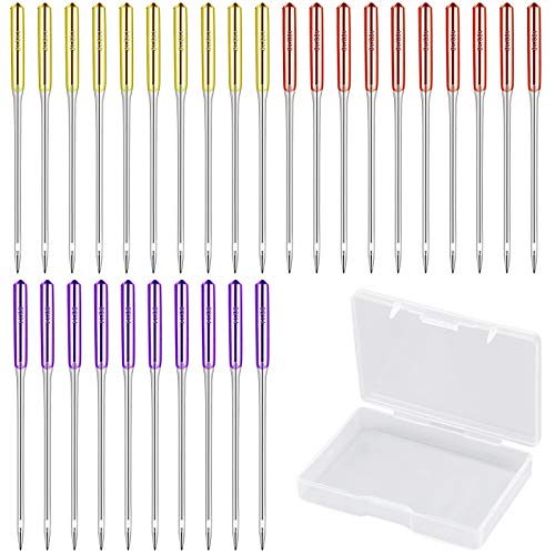 Chstarina Agujas para máquina de coser, 30 piezas varios tamaños agujas maquina de coser universales, tamaños 90/14, 100/16, 110/18