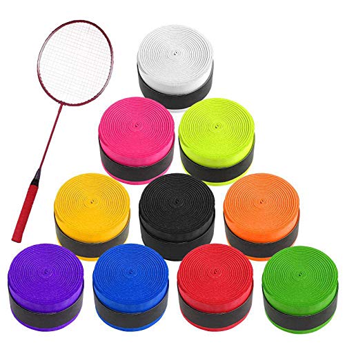 Cinta de Agarre de Tenis 10PCS Raqueta de Tenis Grip Tape para Raquetas de Tenis de Bádminton, Squash y Caña de Pescar