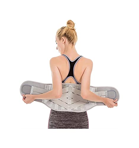 Cinturón de soporte lumbar ajustable Soporte para la espalda baja Alivio del dolor para espasmos de espalda Ciática Levantamiento de pesas Cintura Gimnasio con almohadilla extraíble para hombres y