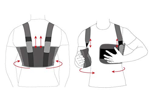 Cinturón elástico de hombre; Cinturón de fijación para tórax de sujeción; corsé de sujeción transpirable X-Small Negro