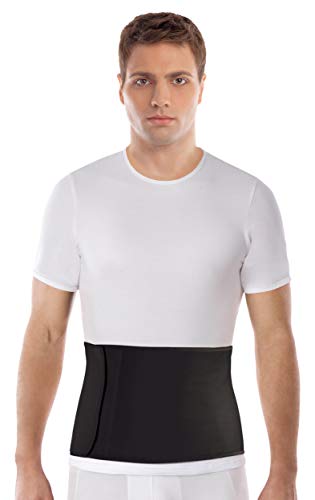 Cinturón postoperatorio abdominal con algodón Faja postparto y postoperatorio Apoyo de los músculos abdominales y lumbosacro Altura 24 cm Unisex Small Negro