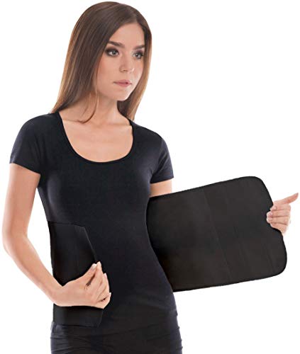 Cinturón postoperatorio abdominal con algodón Faja postparto y postoperatorio Apoyo de los músculos abdominales y lumbosacro Altura 24 cm Unisex Small Negro