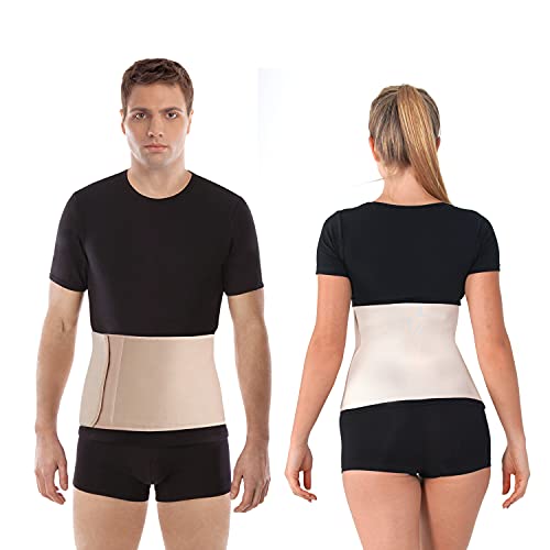 Cinturón postoperatorio abdominal con algodón Faja postparto y postoperatorio Apoyo de los músculos abdominales y lumbosacro Altura 24 cm Unisex X-Small Beige