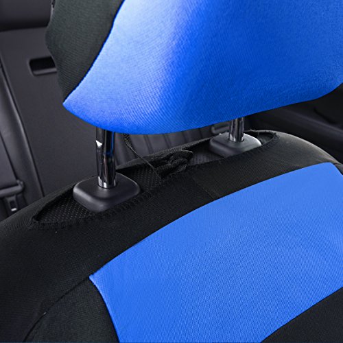 Coche Pass – 6pcs Elegance Universal Automobile Juego de fundas para asientos delanteros package-fit para vehículos, negro y gris con compuesto esponja interior, Airbag Compatible