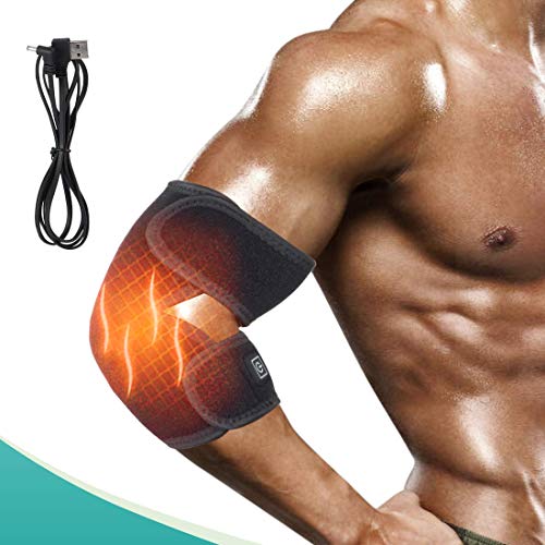 Coderas para tendinitis, parche en el codo con chip calefactor para aliviar el dolor del codo y tratar la artritis del codo，Compresión de Codo para Esguince Artritis