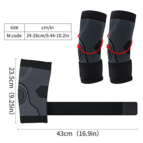 Codo Soporte Brace, 1 Par Coderas de compresión Manga del Brazo Codera de Compresión Protector de Brazo de Compresión para Aliviar el Dolor en las Articulaciones, el Deporte y el Codo de Tenista L