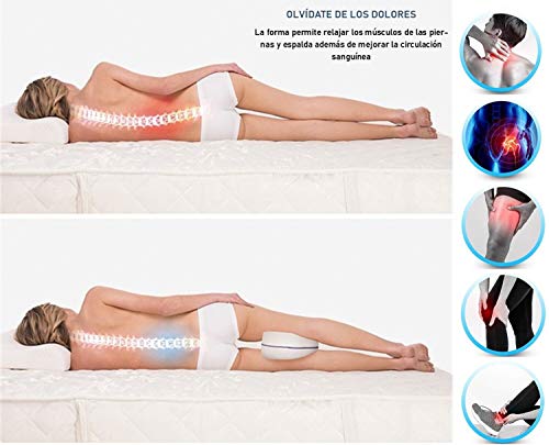 Cojin almohada ortopedica cervical para dormir de lado bien las piernas, cojin con propiedades viscoelásticas que da confort en la zona lumbar, Para espalda, cadera y articulaciones, pillows bed sleep