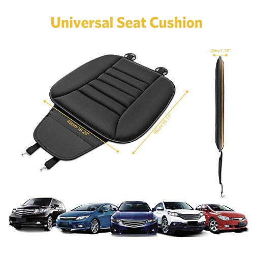 Cojin Asiento Coche, Cojín de Asiento de Coche de Espuma de Memoria Súper Suave Cómodo con Bolsa de Almacenamiento, Interior Coche Protector de Asiento Delantero, 18.11 * 19.29 * 1.18