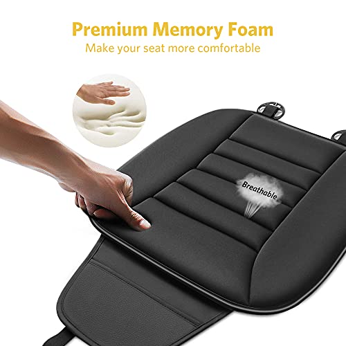 Cojin Asiento Coche, Cojín de Asiento de Coche de Espuma de Memoria Súper Suave Cómodo con Bolsa de Almacenamiento, Interior Coche Protector de Asiento Delantero, 18.11 * 19.29 * 1.18