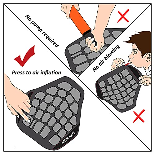 Cojín de asiento de motocicleta para alivio de presión de la mano, almohadilla inflable para asiento de motocicleta, absorción de golpes, protector de glúteos, cómodo para viajes largos