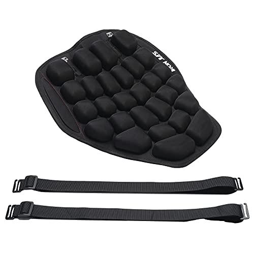 Cojín de asiento de motocicleta para alivio de presión de la mano, almohadilla inflable para asiento de motocicleta, absorción de golpes, protector de glúteos, cómodo para viajes largos