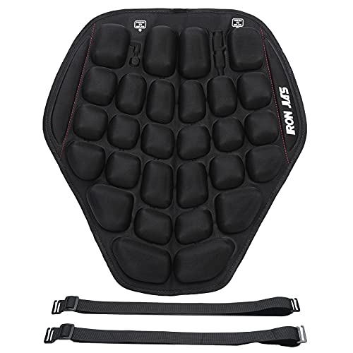 Cojín de asiento de motocicleta para alivio de presión de la mano, almohadilla inflable para asiento de motocicleta, absorción de golpes, protector de glúteos, cómodo para viajes largos