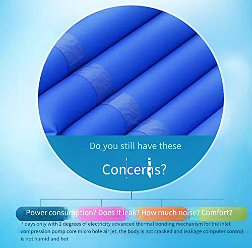 Cojín de colchón de Aire antiescaras con Orificio, Almohadilla de presión alterna para úlceras por presión y llagas por presión Incluye Bomba eléctrica de 1,5 m de Ancho