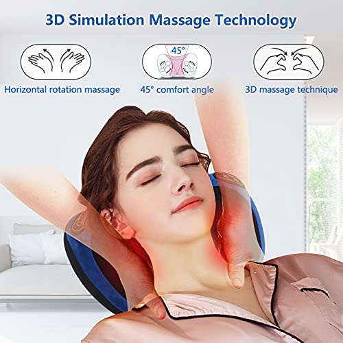 Cojín de Masaje Eléctrico,Masajeador Espalda y Cervicales con Función de Calor e Rotación 3D Masaje Control de Velocidad Cojin Masajeador para Cuello, Piernas, Hombro, Brazo