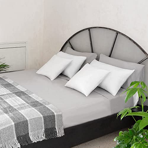 Cojines para Cama y Sofa Decoracion Almohadas Hipoalergénico y Antiácaros Almohadones para el Hogar con Relleno 100% Poliéster y Funda de Almohada Polialgodón Blanco