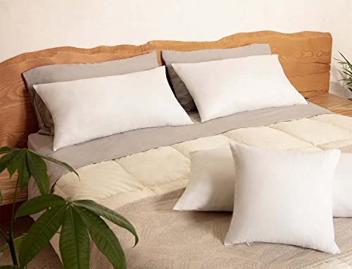 Cojines para Cama y Sofa Decoracion Almohadas Hipoalergénico y Antiácaros Almohadones para el Hogar con Relleno 100% Poliéster y Funda de Almohada Polialgodón Blanco