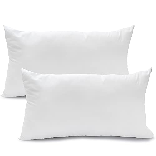 Cojines para Cama y Sofa Decoracion Almohadas Hipoalergénico y Antiácaros Almohadones para el Hogar con Relleno 100% Poliéster y Funda de Almohada Polialgodón Blanco