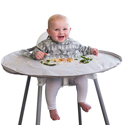 Combo Babero de Destete y Kit de Bandeja- Bandeja Tidy Tot + babero recoge comida con mangas ¡El babero para el Baby Led Weaning Imprescindible! Perfecto para jugar sin mancharse y para el destete