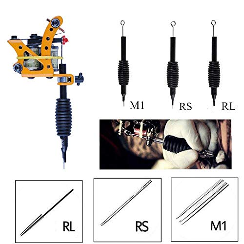 Combo de agujas y tubos de tatuaje - SOTICA 20PCS Agujas de tatuaje con tubos desechables de 25 mm, tamaño mixto 3RL 5RL 7RL 9RL 5RS 7RS 9RS 5M1 7M1 9M1 para máquinas de tatuaje Suministros de tatuaje